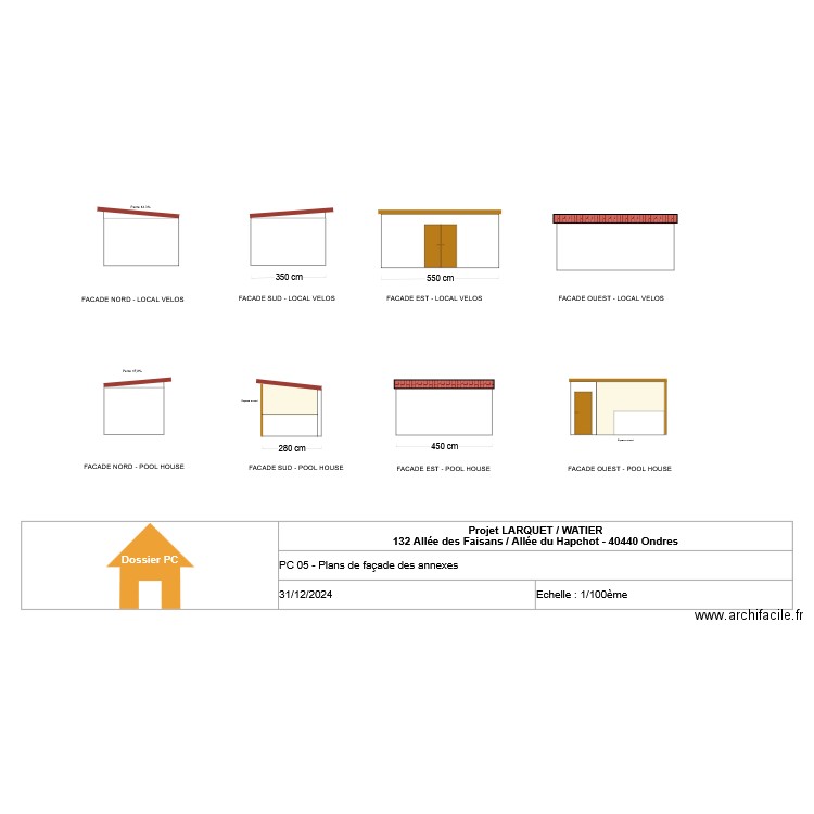 LARQUET/WATIER - PCMI05 - Facades Annexes. Plan de 0 pièce et 0 m2