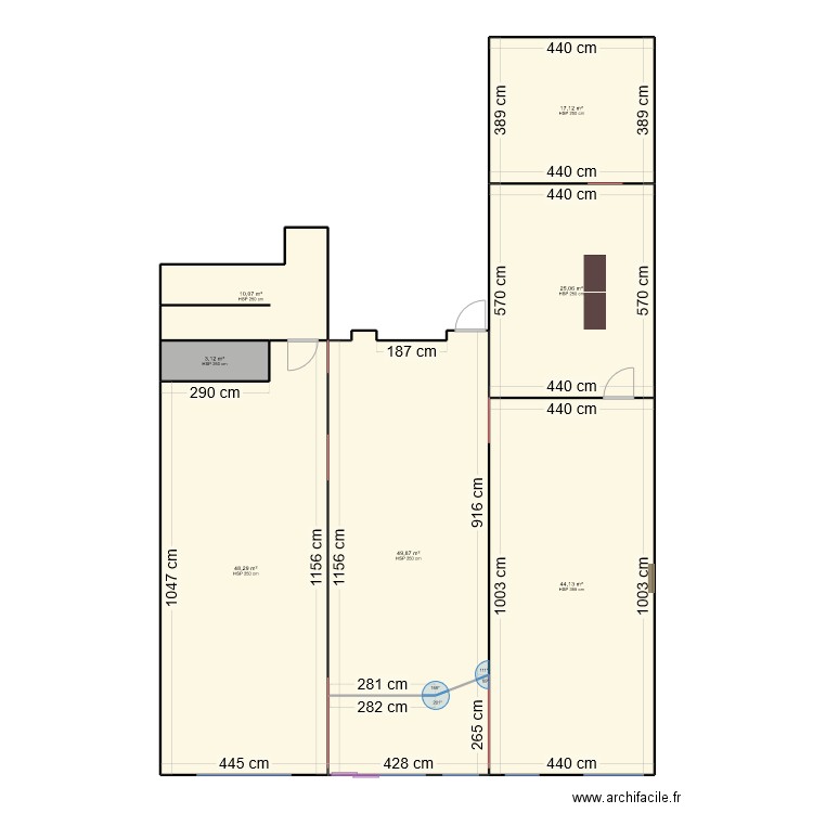 Rayon Frais. Plan de 7 pièces et 198 m2