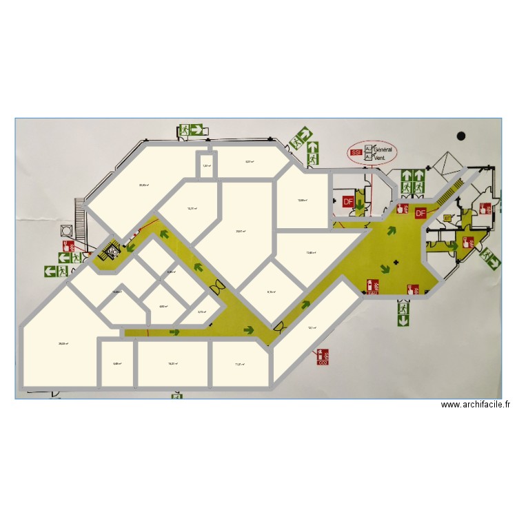 BatB. Plan de 17 pièces et 203 m2