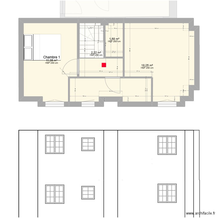 Appart V5. Plan de 8 pièces et 93 m2