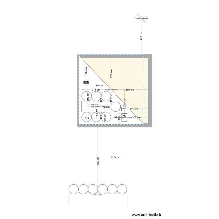 Plan de Mon restaurant . Plan de 1 pièce et 23 m2