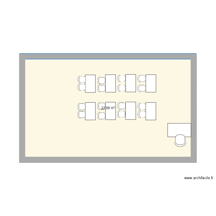 classe stage 5eme. Plan de 1 pièce et 33 m2