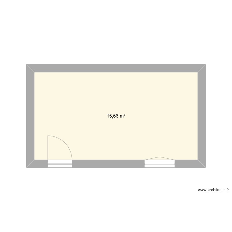 abrit de jardin. Plan de 1 pièce et 16 m2