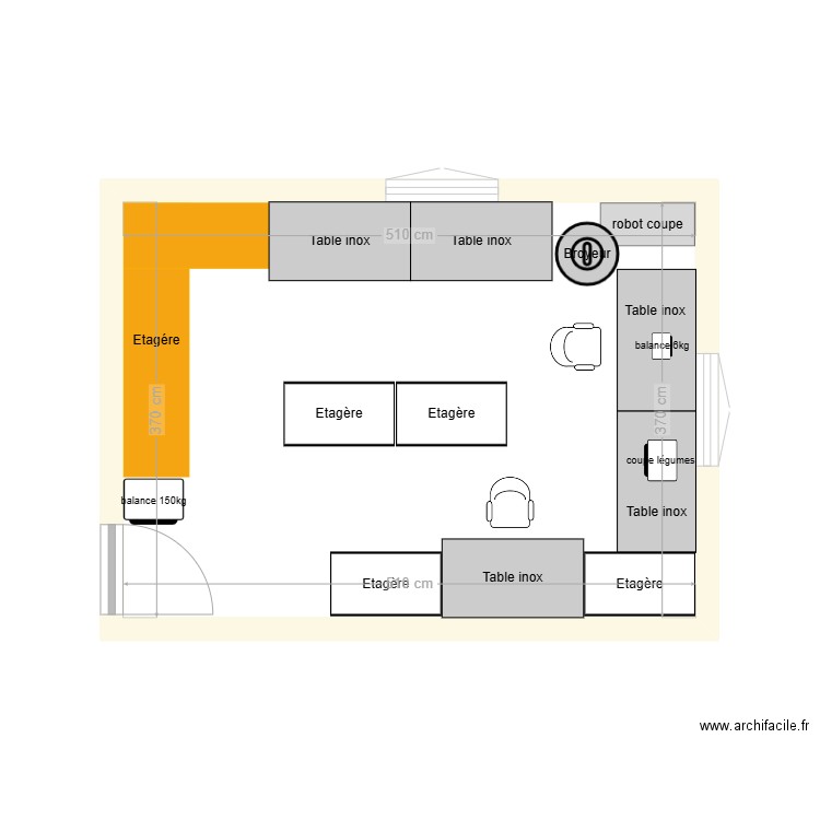 RIVIERE-avant projet. Plan de 1 pièce et 19 m2