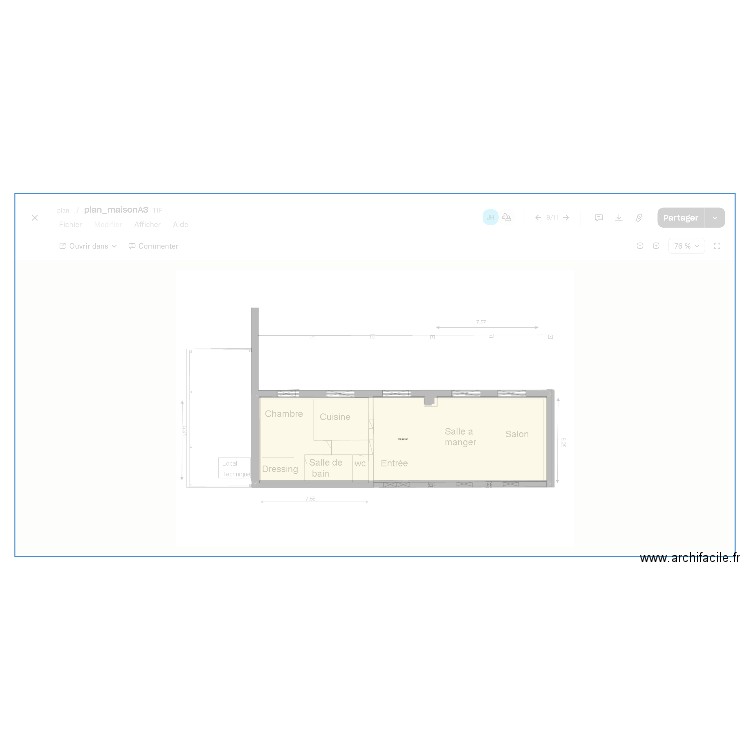 Orphin. Plan de 1 pièce et 113 m2