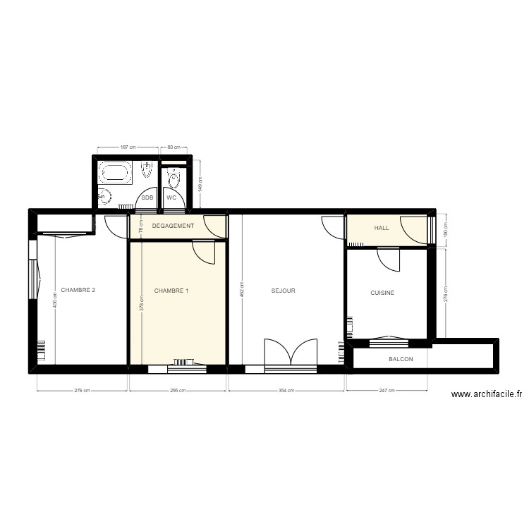 SORBIER APPARTEMENT EXISTANT COTE. Plan de 7 pièces et 21 m2