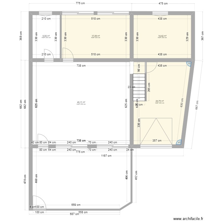 Francois Mesnil. Plan de 5 pièces et 109 m2