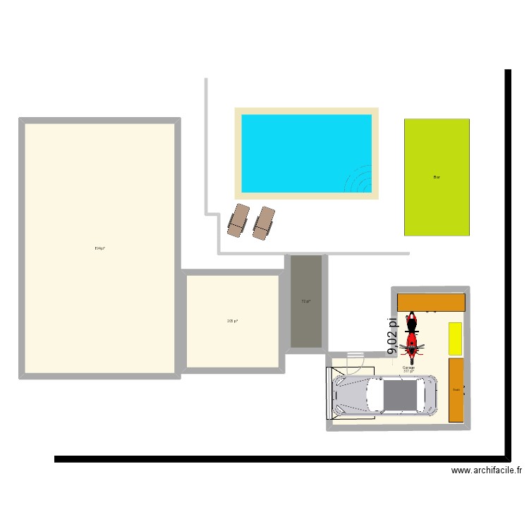 Garage. Plan de 4 pièces et 131 m2