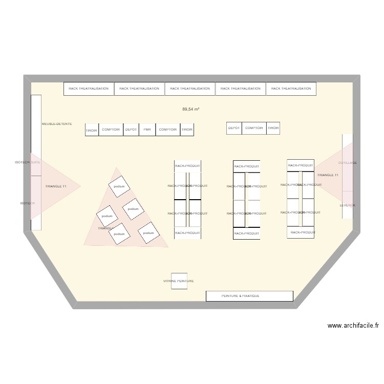 CAMBRAI v2 showroom. Plan de 1 pièce et 90 m2