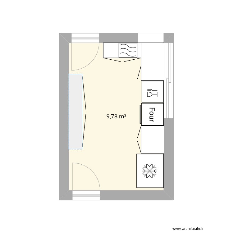 Giens. Plan de 1 pièce et 10 m2