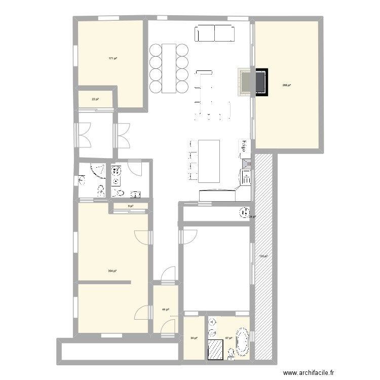 maison 1. Plan de 10 pièces et 100 m2