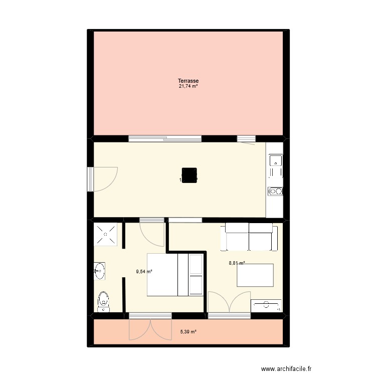 FABRETTE pl MODIF. Plan de 6 pièces et 61 m2