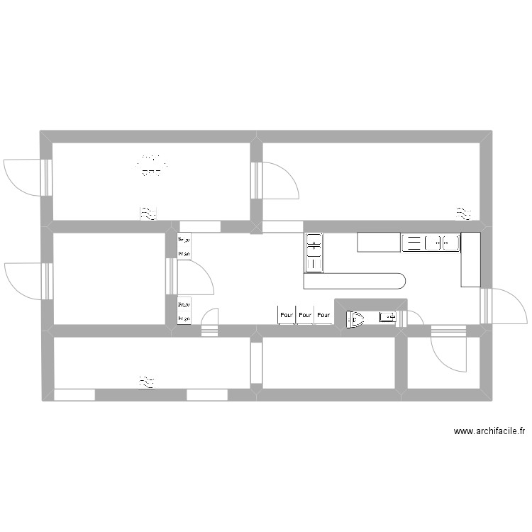 painlev. Plan de 8 pièces et 43 m2