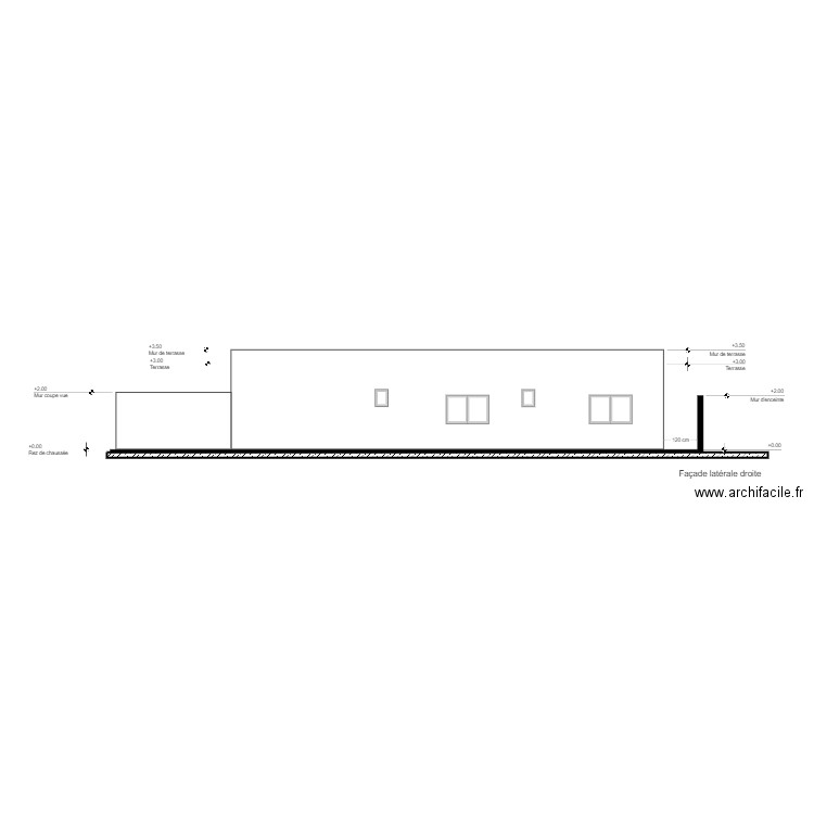 façade latéral droite yass. Plan de 0 pièce et 0 m2