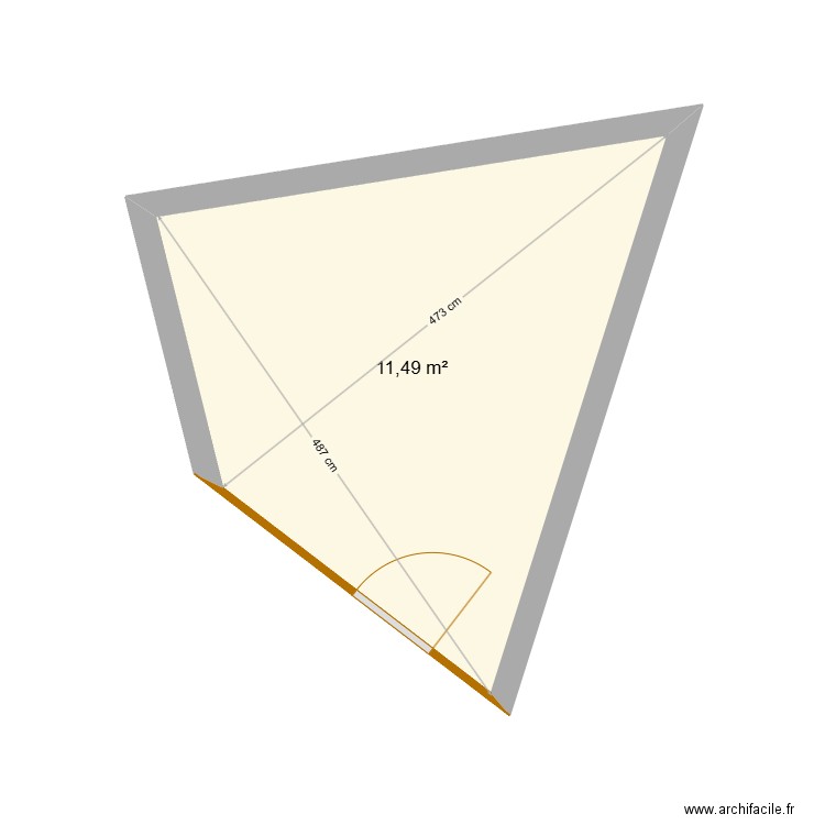 maison couverte. Plan de 1 pièce et 11 m2