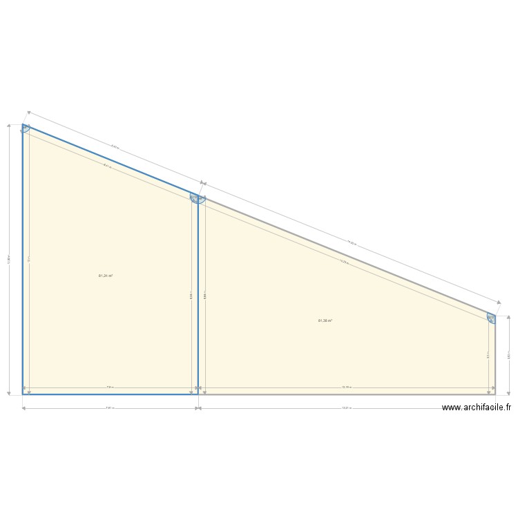 Terr1. Plan de 2 pièces et 163 m2