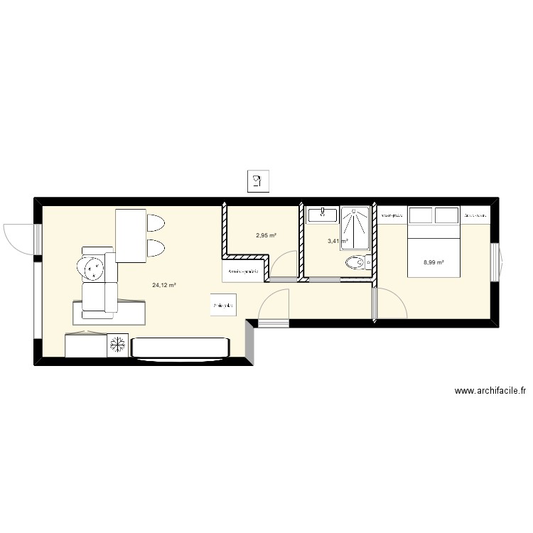 devoir 2  2.2. Plan de 4 pièces et 39 m2