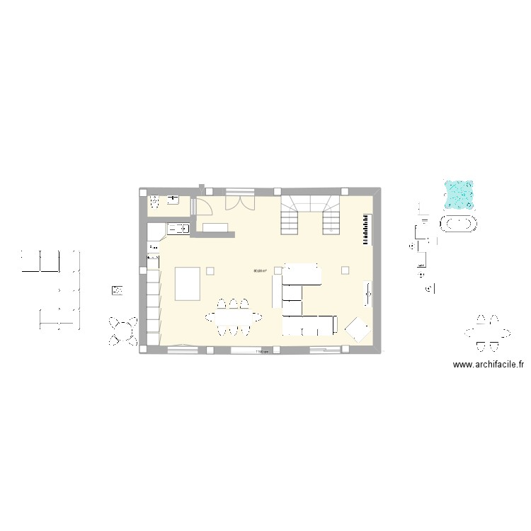 villa giovina2.1. Plan de 1 pièce et 81 m2