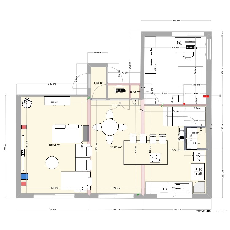 plan etage maison . Plan de 6 pièces et 50 m2