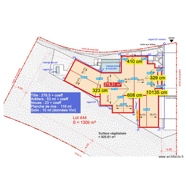 2 - Tôles, noues, arêtiers, rive.... Plan de 0 pièce et 0 m2