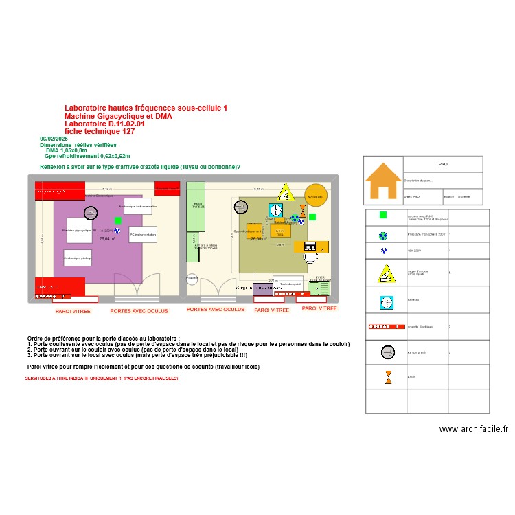 Fiche 127_ Labo hautes fréquences sous cellule 1 V2025-02-25. Plan de 2 pièces et 52 m2