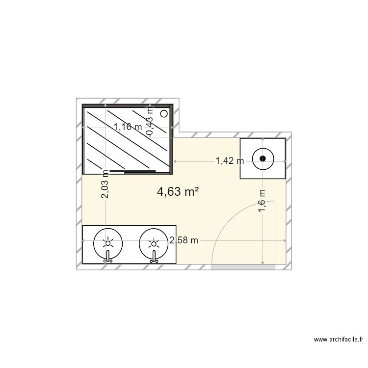 hugonnet 1. Plan de 1 pièce et 5 m2