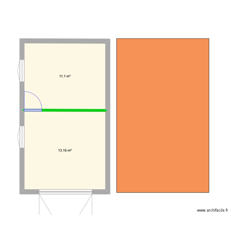 plan garage. Plan de 2 pièces et 24 m2