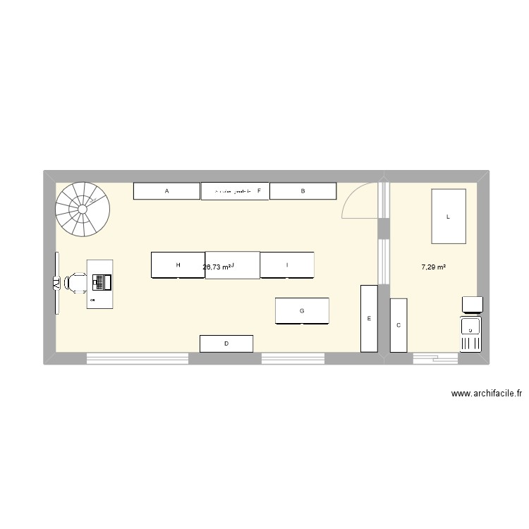 ADOC application . Plan de 2 pièces et 34 m2