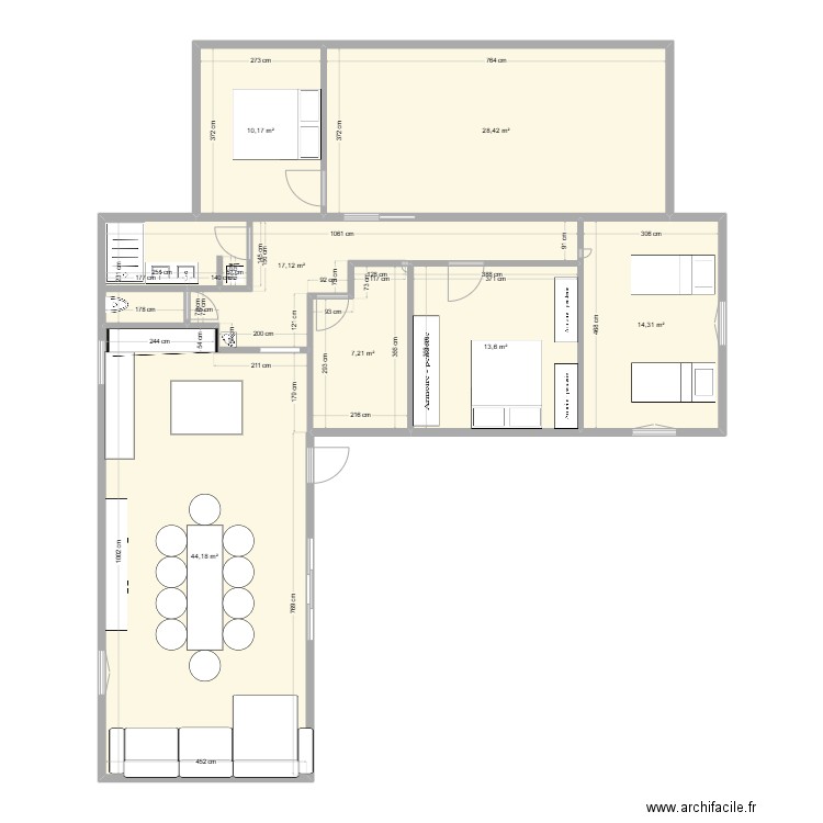 La Couarde V7. Plan de 7 pièces et 135 m2