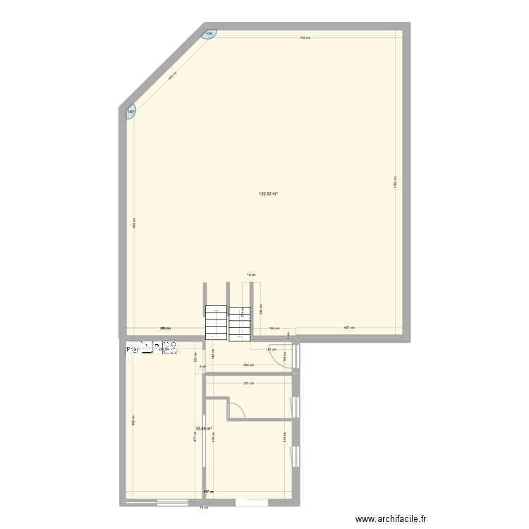 Plan Baou. Plan de 2 pièces et 155 m2