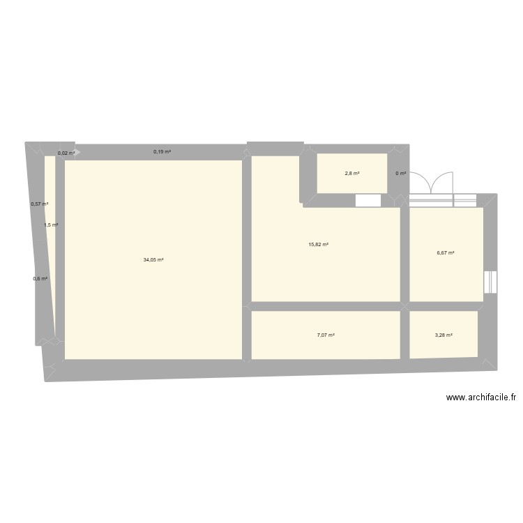 LE BAROUDEUR distribution piece. Plan de 12 pièces et 73 m2