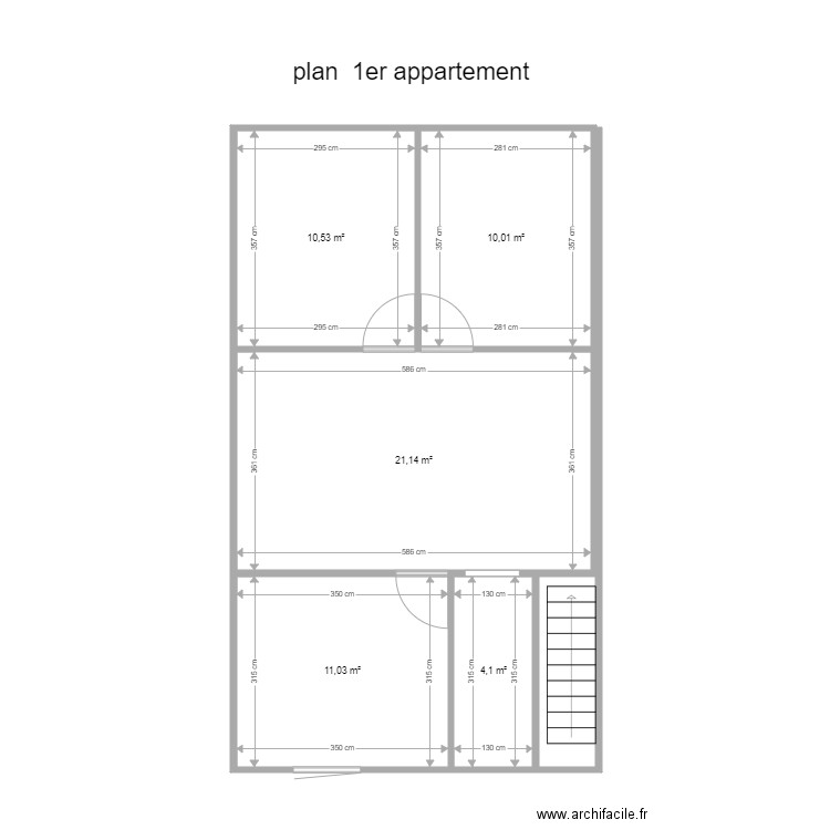 appartement émilie le bon. Plan de 5 pièces et 57 m2