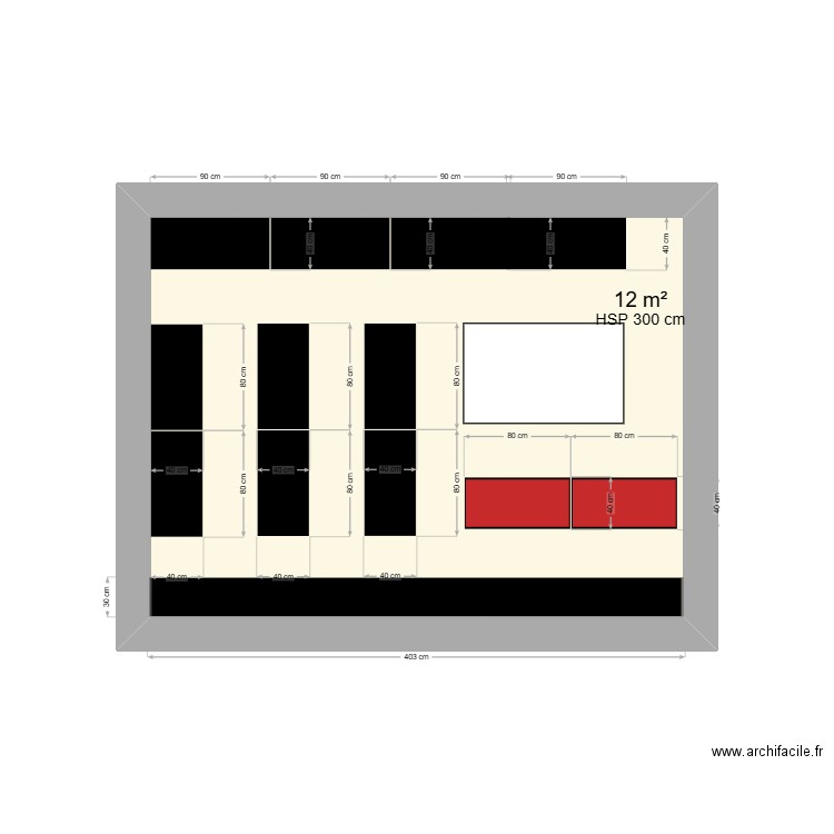 entrepot. Plan de 1 pièce et 12 m2