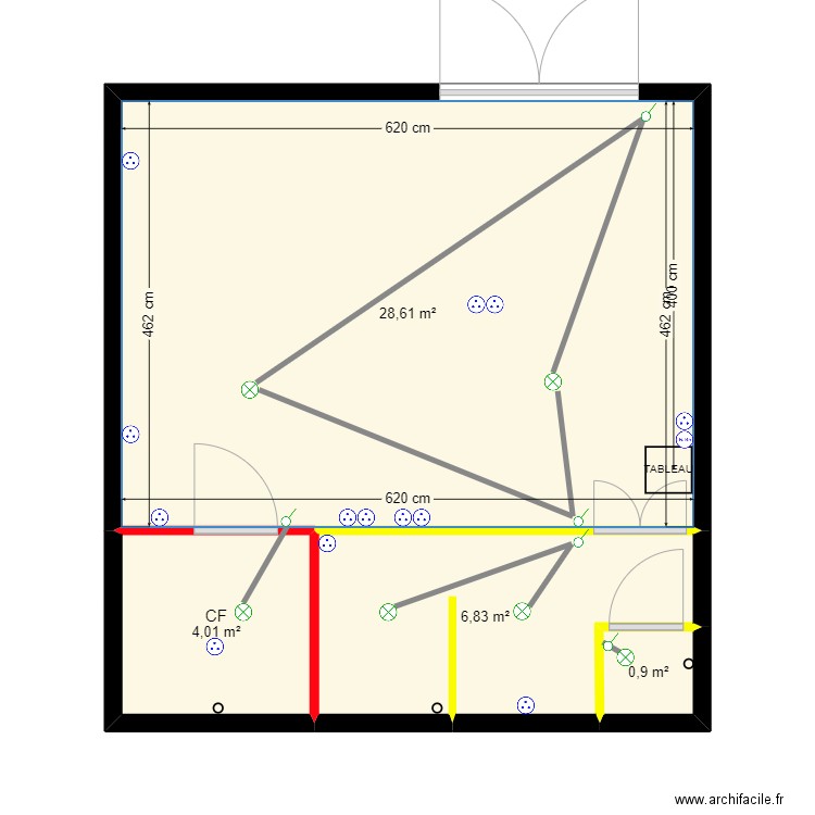 CAZAUX 3. Plan de 4 pièces et 40 m2