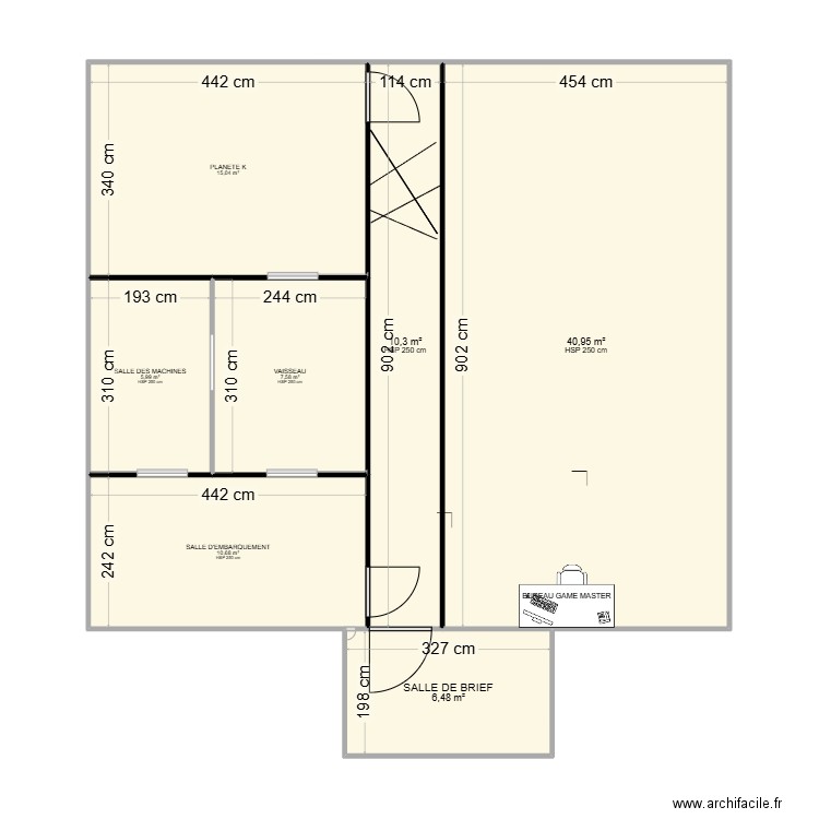 ROOM ESCKAPE GAME V5. Plan de 7 pièces et 97 m2