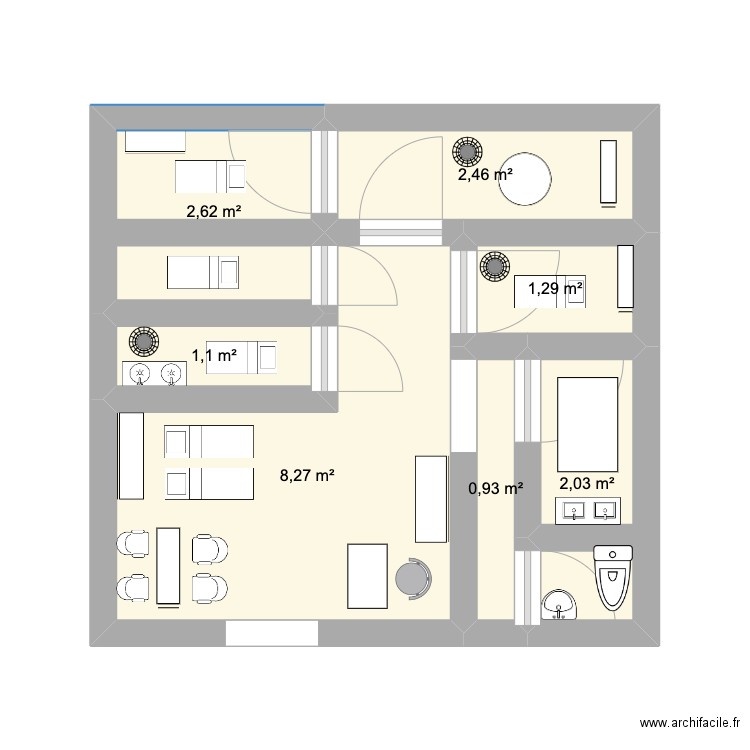 fvcvgvgv. Plan de 7 pièces et 19 m2