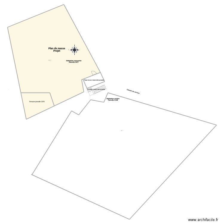 plan de masse après2. Plan de 1 pièce et 307 m2