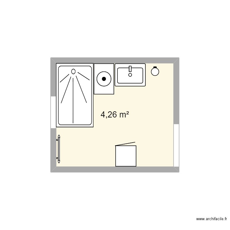 SDB RICH. Plan de 1 pièce et 4 m2