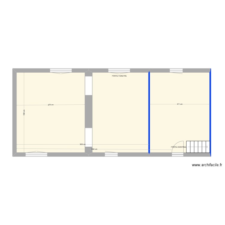 ROGER 1. Plan de 3 pièces et 70 m2