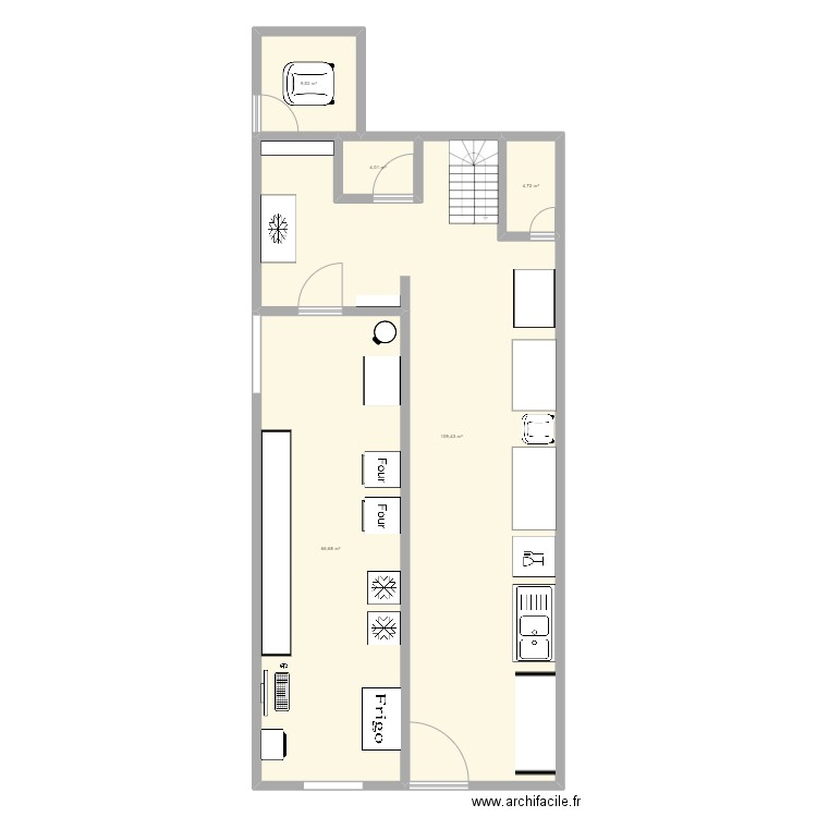 Croquis subway. Plan de 5 pièces et 194 m2