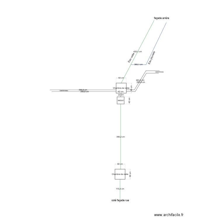 Plan égouttage cave - S03198. Plan de 0 pièce et 0 m2