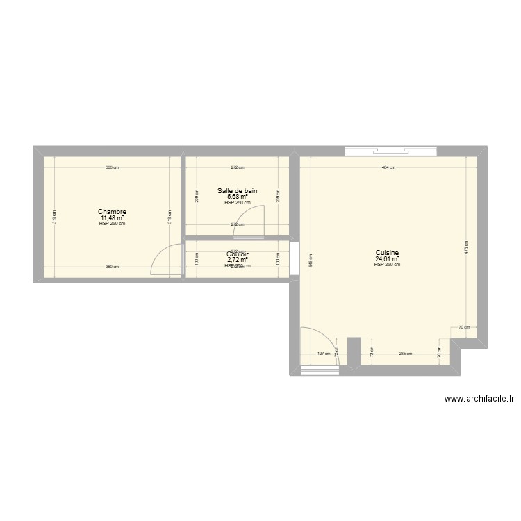 PLAN EISENBART APPARTEMENT. Plan de 4 pièces et 45 m2