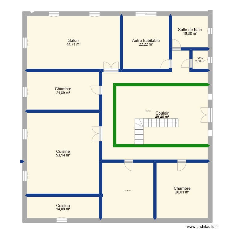 MAISON. Plan de 11 pièces et 306 m2