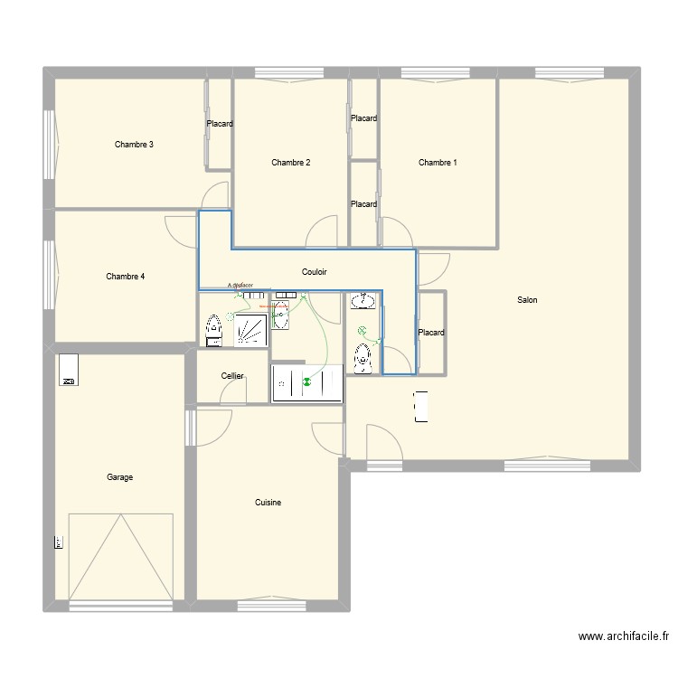 Saintorens proposition 6 plan électrique. Plan de 16 pièces et 133 m2