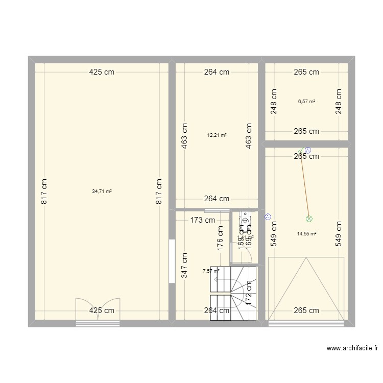 cesson. Plan de 6 pièces et 77 m2