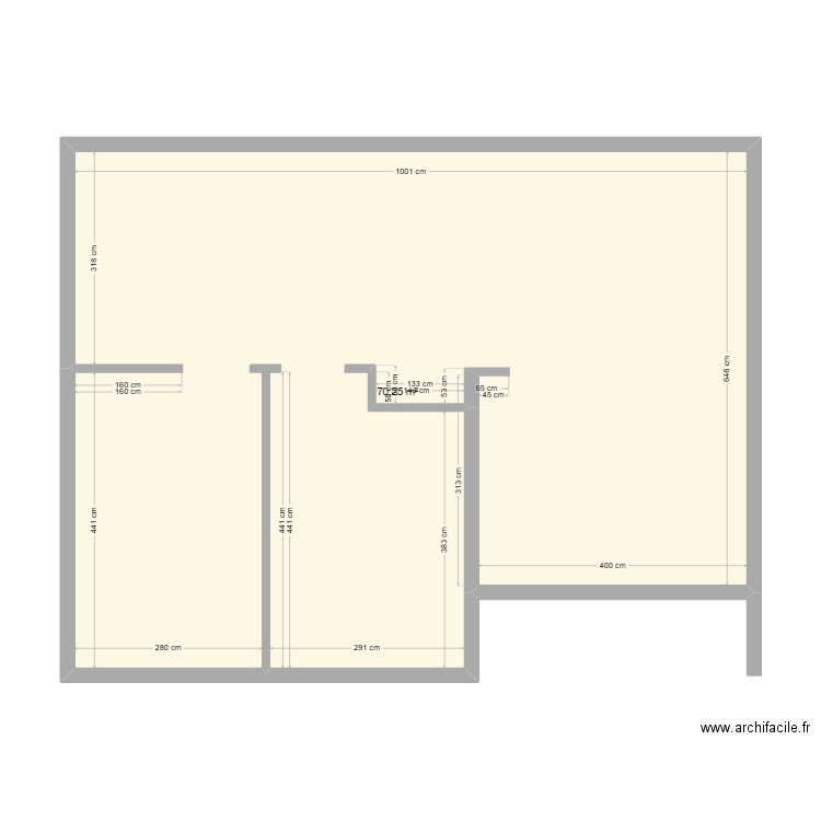 diplomski rad. Plan de 1 pièce et 70 m2