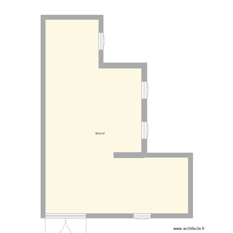 Plan de la grange 1. Plan de 1 pièce et 65 m2