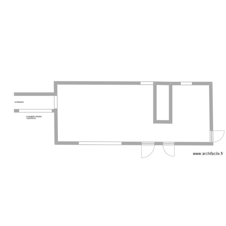 la ferme de  la huppe . Plan de 1 pièce et 42 m2