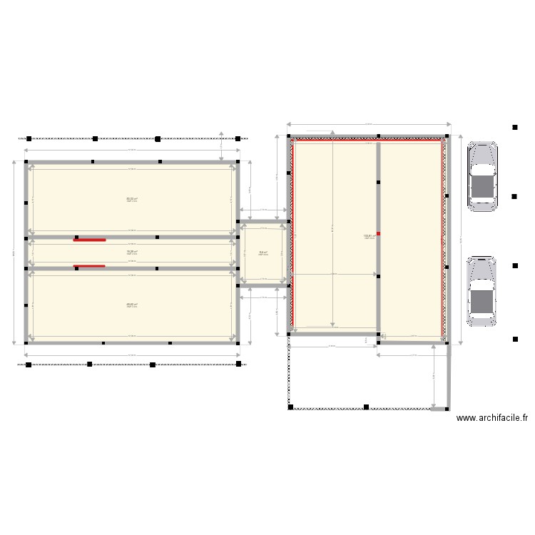 pormenor isolamento. Plan de 5 pièces et 232 m2