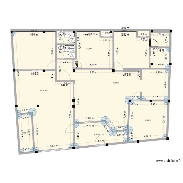 Proyecto Casa Charas (Cuarto 3 - Garage). Plan de 11 pièces et 142 m2